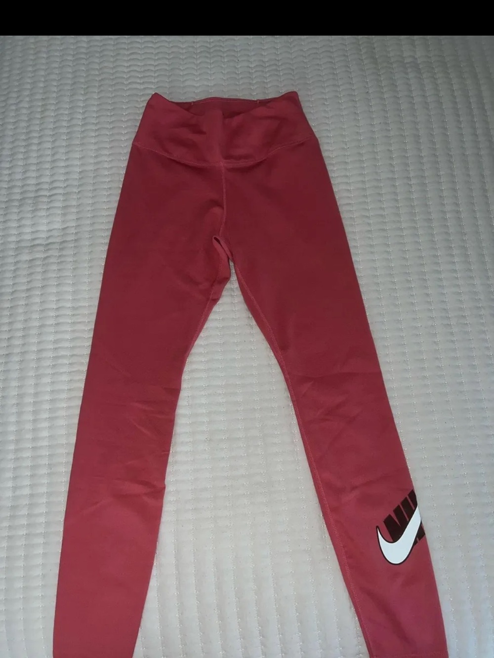 Nike Pink Women's Athletic Leggings with White Swoosh